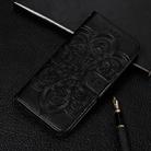 For Huawei P40 Pro Mandala Embossing Pattern Horizontal Flip Leather Case with Holder & Card Slots & Wallet & Photo Frame & Lanyard(Black) - 1