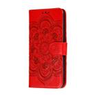 For Xiaomi Redmi K30 Mandala Embossing Pattern Horizontal Flip Leather Case with Holder & Card Slots & Wallet & Photo Frame & Lanyard(Red) - 3