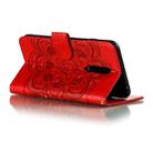For Xiaomi Redmi K30 Mandala Embossing Pattern Horizontal Flip Leather Case with Holder & Card Slots & Wallet & Photo Frame & Lanyard(Red) - 6
