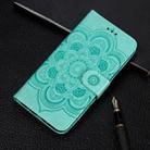 For Xiaomi Mi 10 & 10 Pro Mandala Embossing Pattern Horizontal Flip Leather Case with Holder & Card Slots & Wallet & Photo Frame & Lanyard(Green) - 1