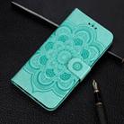 For LG K50S Mandala Embossing Pattern Horizontal Flip Leather Case with Holder & Card Slots & Wallet & Photo Frame & Lanyard(Green) - 1