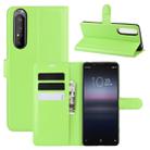 For Sony Xperia 1 II Litchi Texture Horizontal Flip Protective Case with Holder & Card Slots & Wallet(Green) - 1