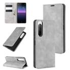 For Sony Xperia 10 II Retro-skin Business Magnetic Suction Leather Case with Holder & Card Slots & Wallet(Grey) - 1