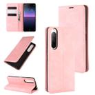 For Sony Xperia 10 II Retro-skin Business Magnetic Suction Leather Case with Holder & Card Slots & Wallet(Pink) - 1