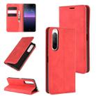 For Sony Xperia 10 II Retro-skin Business Magnetic Suction Leather Case with Holder & Card Slots & Wallet(Red) - 1