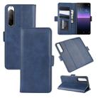 For Sony Xperia 10 II Dual-side Magnetic Buckle Horizontal Flip Leather Case with Holder & Card Slots & Wallet(Dark Blue) - 1