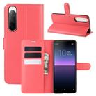 For Sony Xperia 10 II Litchi Texture Horizontal Flip Protective Case with Holder & Card Slots & Wallet(Red) - 1