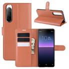 For Sony Xperia 10 II Litchi Texture Horizontal Flip Protective Case with Holder & Card Slots & Wallet(Brown) - 1