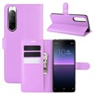 For Sony Xperia 10 II Litchi Texture Horizontal Flip Protective Case with Holder & Card Slots & Wallet(Purple) - 1