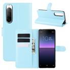 For Sony Xperia 10 II Litchi Texture Horizontal Flip Protective Case with Holder & Card Slots & Wallet(Blue) - 1
