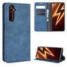 For OPPO Realme 6 Pro Retro-skin Business Magnetic Suction Leather Case with Holder & Card Slots & Wallet(Dark Blue) - 1