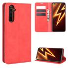 For OPPO Realme 6 Pro Retro-skin Business Magnetic Suction Leather Case with Holder & Card Slots & Wallet(Red) - 1