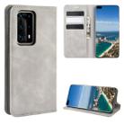 For Huawei P40 Pro+ Retro-skin Business Magnetic Suction Leather Case with Holder & Card Slots & Wallet(Grey) - 1