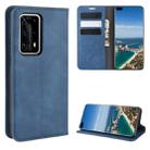 For Huawei P40 Pro+ Retro-skin Business Magnetic Suction Leather Case with Holder & Card Slots & Wallet(Dark Blue) - 1