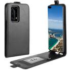 For Huawei P40 Pro+/P40 Pro Plus R64 Texture Single Vertical Flip Leather Protective Case with Card Slots & Photo Frame(Black) - 1