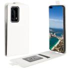 For Huawei P40 Pro+/P40 Pro Plus R64 Texture Single Vertical Flip Leather Protective Case with Card Slots & Photo Frame(White) - 1