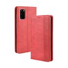 For Galaxy S20 /S20 5G Magnetic Buckle Retro Crazy Horse Texture Horizontal Flip Leather Case with Holder & Card Slots & Photo Frame(Red) - 1