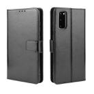 For Galaxy S20 /S20 5G Retro Crazy Horse Texture Horizontal Flip Leather Case , with Holder & Card Slots & Photo Frame(Black) - 1
