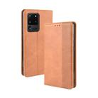 For Galaxy S20 Ultra/S20 Ultra 5G Magnetic Buckle Retro Crazy Horse Texture Horizontal Flip Leather Case  , with Holder & Card Slots & Photo Frame(Brown) - 1