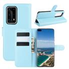 For Huawei P40 Pro+/P40 Pro Plus Litchi Texture Horizontal Flip Protective Case with Holder & Card Slots & Wallet(Blue) - 1