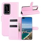 For Huawei P40 Pro+/P40 Pro Plus Litchi Texture Horizontal Flip Protective Case with Holder & Card Slots & Wallet(Pink) - 1