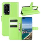 For Huawei P40 Pro+/P40 Pro Plus Litchi Texture Horizontal Flip Protective Case with Holder & Card Slots & Wallet(Green) - 1