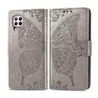 For Huawei P40 Lite/Nova 7i/Nova 6SE Butterfly Love Flower Embossed Horizontal Flip Leather Case with Bracket / Card Slot / Wallet / Lanyard(Gray) - 1