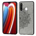 For Galaxy A21  Mandala Embossed Cloth Cover PC + TPU Mobile Phone Case with Magnetic Function and Hand Strap(Gray) - 1