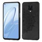 For Xiaomi Redmi Note 9S/Note 9 Pro/Note 9 Pro  Mandala Embossed Cloth Cover PC + TPU Mobile Phone Case with Magnetic Function and Hand Strap(Black) - 1