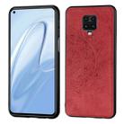 For Xiaomi Redmi Note 9S/Note 9 Pro/Note 9 Pro  Mandala Embossed Cloth Cover PC + TPU Mobile Phone Case with Magnetic Function and Hand Strap(Red) - 1