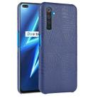 For Oppo Realme 6 Pro Shockproof Crocodile Texture PC + PU Case(Blue) - 1