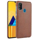 For Galaxy M21 Shockproof Crocodile Texture PC + PU Case(Brown) - 1