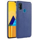 For Galaxy M21 Shockproof Crocodile Texture PC + PU Case(Blue) - 1