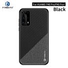 For Huawei P40 pro / P40pro+ PINWUYO Rong Series  Shockproof PC + TPU+ Chemical Fiber Cloth Protective Cover(Black) - 1