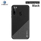 For Galaxy A21 PINWUYO Rong Series  Shockproof PC + TPU+ Chemical Fiber Cloth Protective Cover(Black) - 1