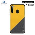 For Galaxy A21 PINWUYO Rong Series  Shockproof PC + TPU+ Chemical Fiber Cloth Protective Cover(Yellow) - 1