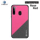 For Galaxy A21 PINWUYO Rong Series  Shockproof PC + TPU+ Chemical Fiber Cloth Protective Cover(Red) - 1