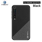 For Xiaomi 10 / 10pro PINWUYO Rong Series  Shockproof PC + TPU+ Chemical Fiber Cloth Protective Cover(Black) - 1