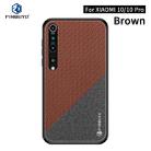 For Xiaomi 10 / 10pro PINWUYO Rong Series  Shockproof PC + TPU+ Chemical Fiber Cloth Protective Cover(Brown) - 1