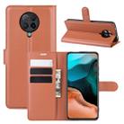 For Xiaomi Redmi K30 Pro Litchi Texture Horizontal Flip Protective Case with Holder & Card Slots & Wallet(Brown) - 1