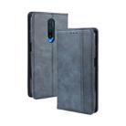 For Xiaomi Redmi K30/Poco X2 Magnetic Buckle Retro Crazy Horse Texture Horizontal Flip Leather Case  , with Holder & Card Slots & Photo Frame(Blue) - 1