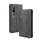 For Xiaomi Mi 10 /Xiaomi Mi 10 Pro 5G Magnetic Buckle Retro Crazy Horse Texture Horizontal Flip Leather Case  , with Holder & Card Slots & Photo Frame(Black) - 1