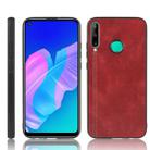 For Huawei P40 lite E / Y7P Shockproof Sewing Cow Pattern Skin PC + PU + TPU Case(Red) - 1