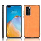 For Huawei P40 Shockproof Sewing Cow Pattern Skin PC + PU + TPU Case(Orange) - 1