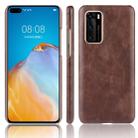 For Huawei P40 Shockproof Litchi Texture PC + PU Case(Brown) - 1