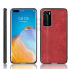 For Huawei P40 Pro Shockproof Sewing Cow Pattern Skin PC + PU + TPU Case(Red) - 1