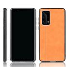 For Huawei P40 Pro+  Shockproof Sewing Cow Pattern Skin PC + PU + TPU Case(Orange) - 1