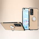 For  Huawei  P40 Magnetic 360 Degree Rotation Ring Armor Protective Case(Gold) - 1