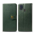 For Galaxy M31 Retro Solid Color Leather Buckle Phone Case with Lanyard & Photo Frame & Card Slot & Wallet & Stand Function(Green) - 1