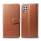 For Huawei P40 Lite/Nova 7i/Nova 6se Retro Solid Color Leather Buckle Phone Case with Lanyard & Photo Frame & Card Slot & Wallet & Stand Function(Brown) - 1